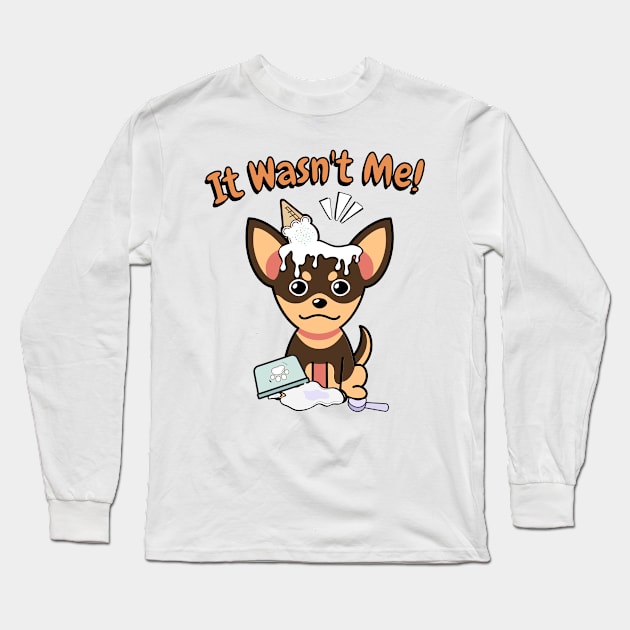 It wasnt me - small dog Long Sleeve T-Shirt by Pet Station